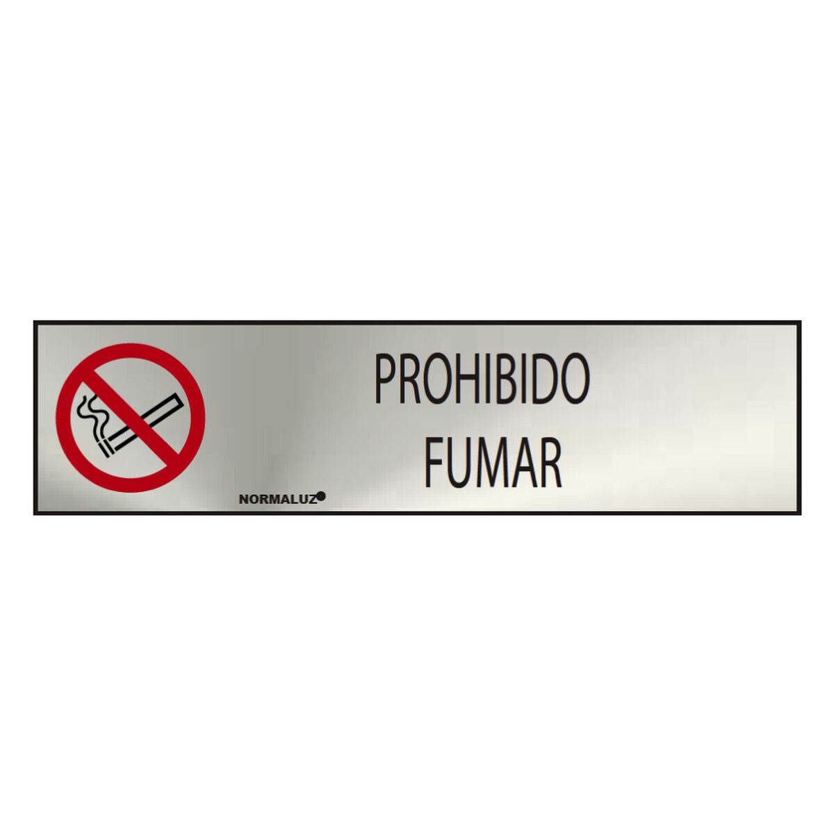 Cartel Normaluz Prohibido fumar Acero Inoxidable (5 x 20 cm) – Grupo Lampier